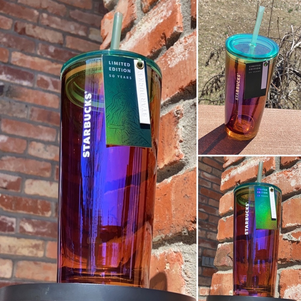 Starbucks oil slick glass